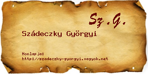 Szádeczky Györgyi névjegykártya