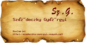 Szádeczky Györgyi névjegykártya