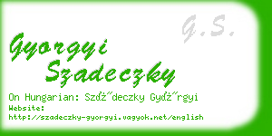 gyorgyi szadeczky business card